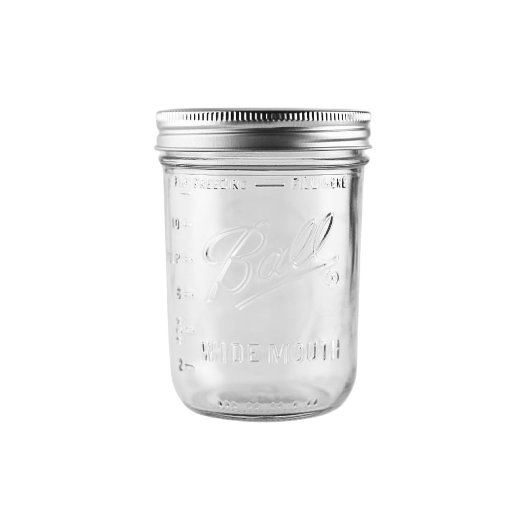 16 oz Wide Mouth Glass Mason Jars, 6 Pack with Airtight Lids W579927