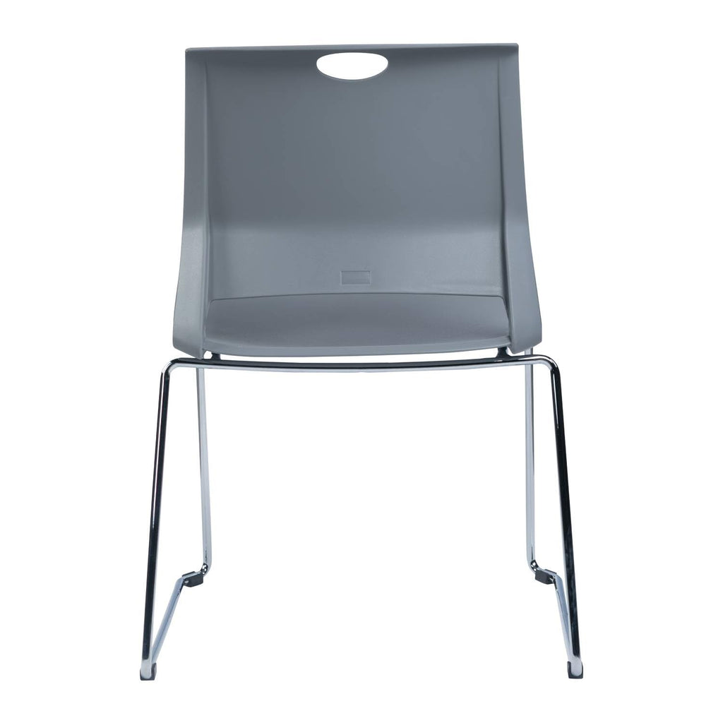 Grey Plastic Stack Chair 4-Pack I181823