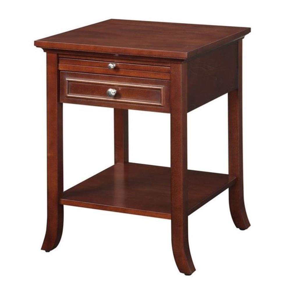 Espresso Mahogany Wood End Table Set of 2 Y418238