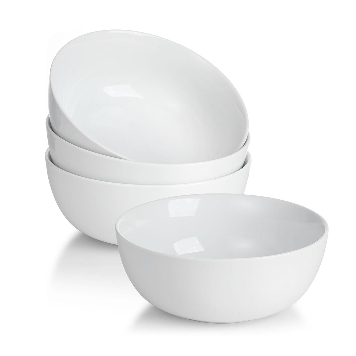 White Ceramic Soup Bowls Set of 4 Q80605