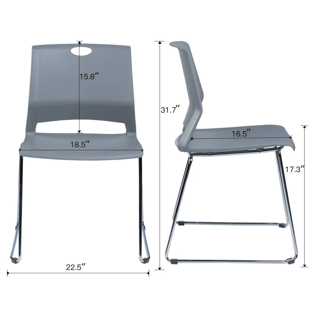 Grey Plastic Stack Chair 4-Pack I181823