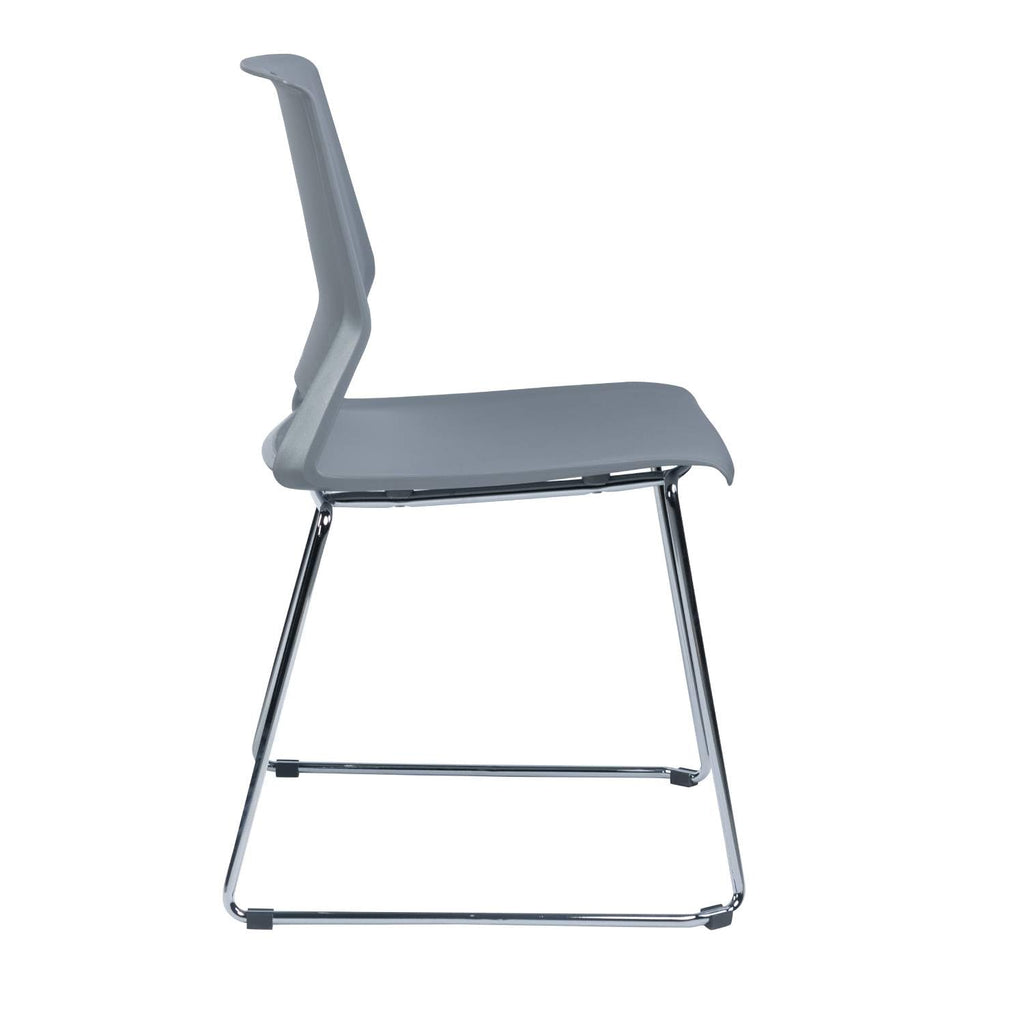 Grey Plastic Stack Chair 4-Pack I181823