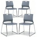 Grey Plastic Stack Chair 4-Pack I181823