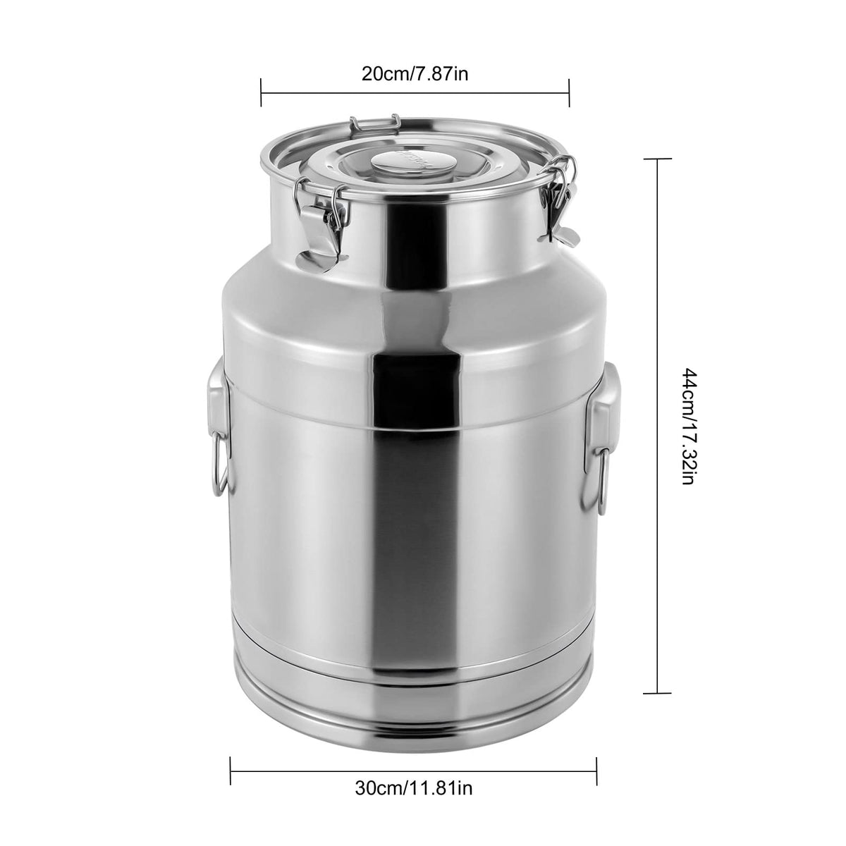 7 Gallon Stainless Steel Milk Can with Sealed Lid I2007