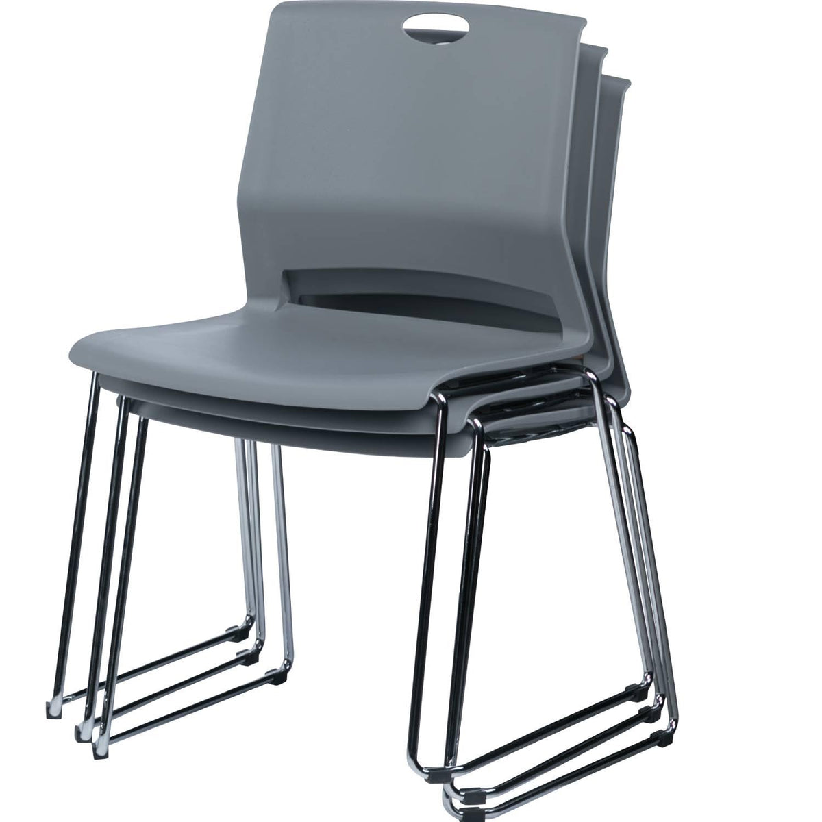 Grey Plastic Stack Chair 4-Pack I181823