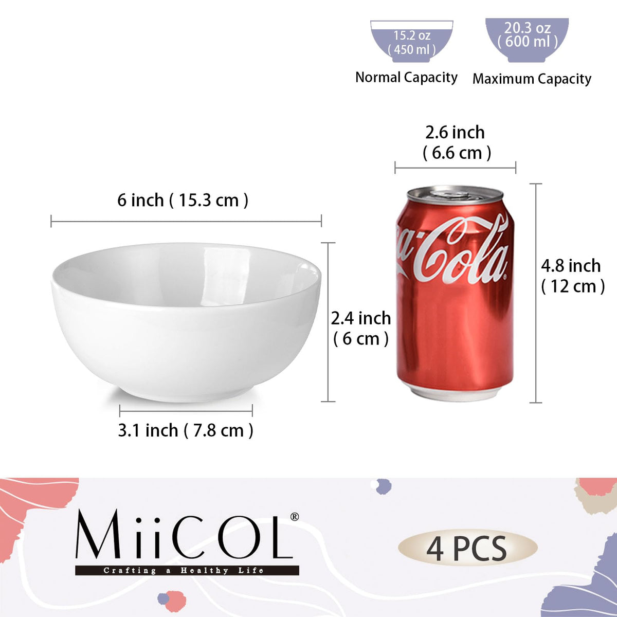 White Ceramic Soup Bowls Set of 4 Q80605