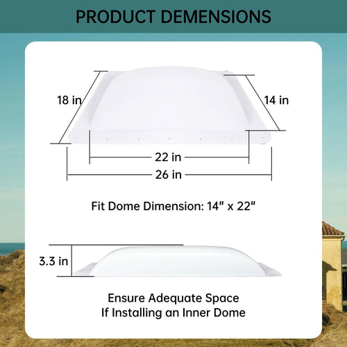 18" x 26" White RV Skylight Replacement R485506