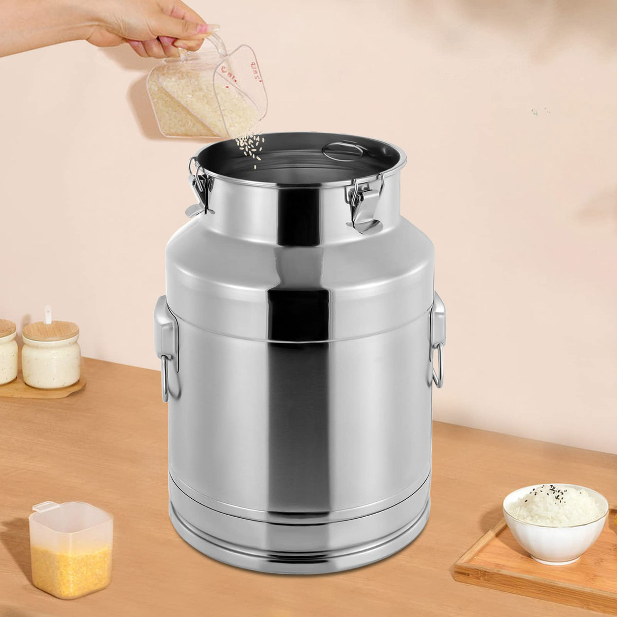 7 Gallon Stainless Steel Milk Can with Sealed Lid I2007