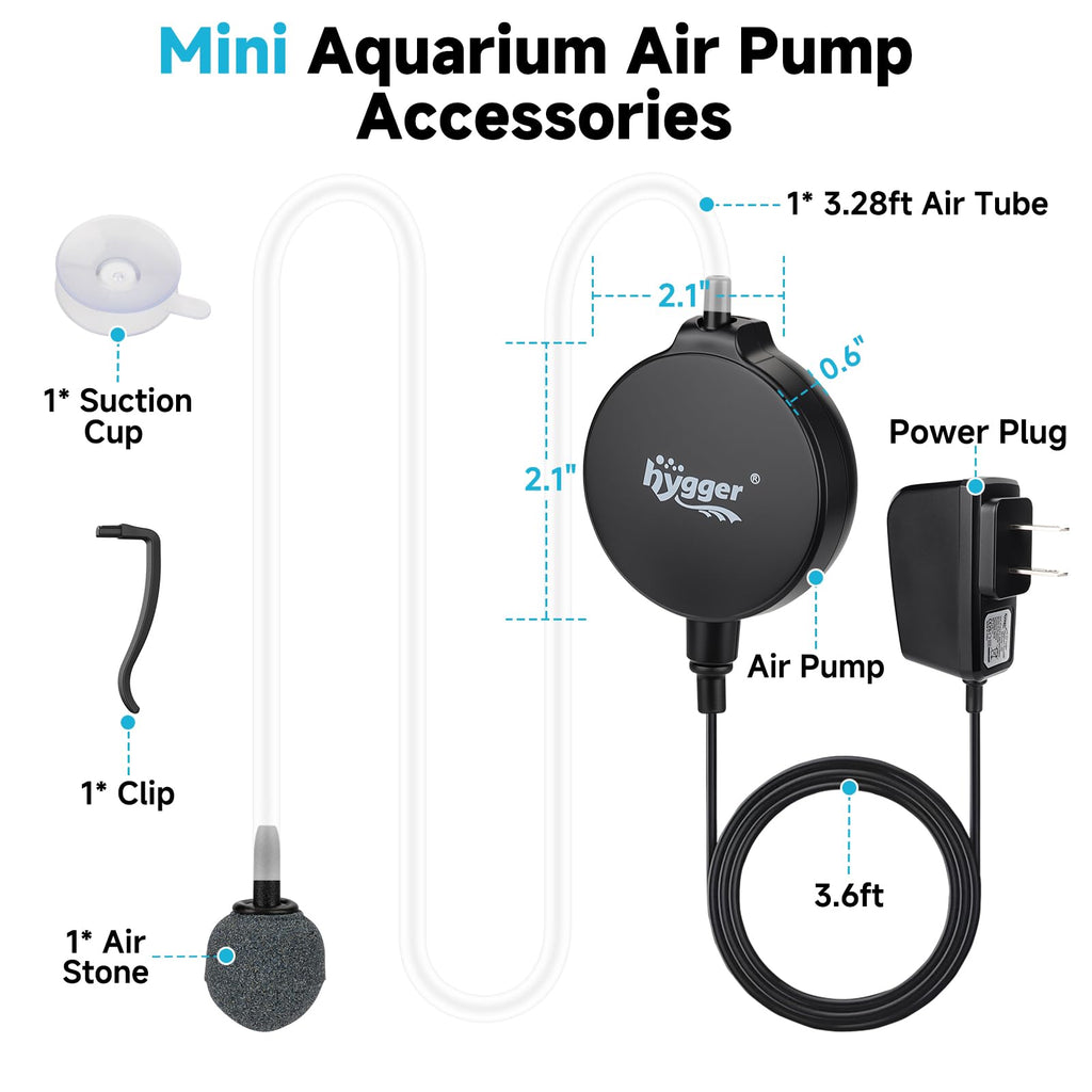 1.5 Watt Mini Aquarium Air Pump with Air Stone Tubing K70768