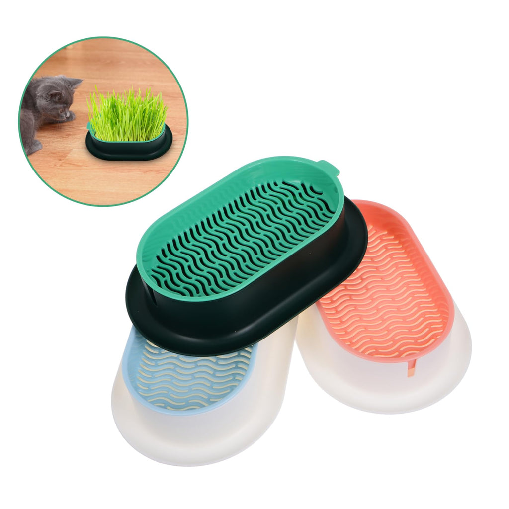 3 Pack Plastic Cat Grass Planter Boxes E15991