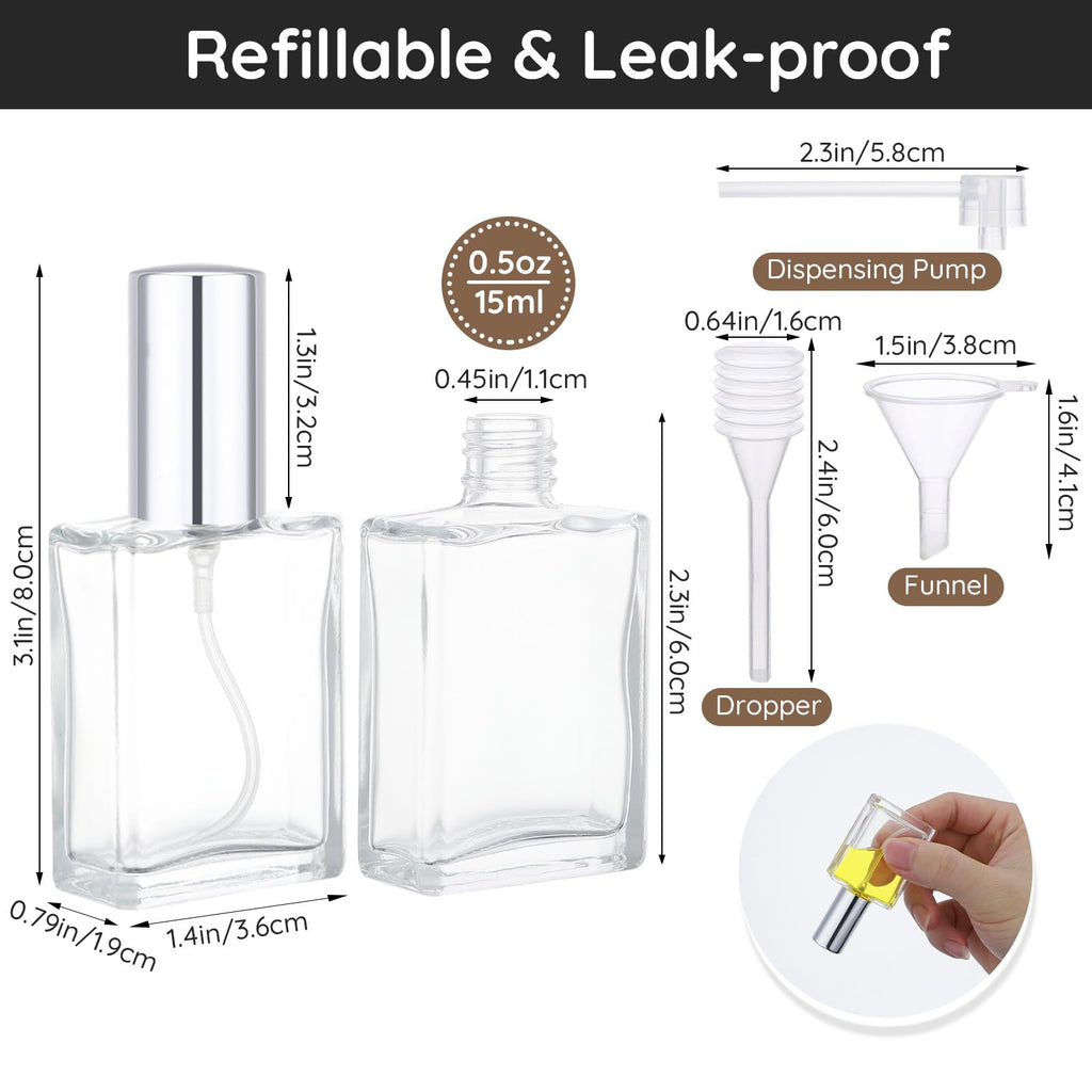 0.5oz 10pcs Glass Perfume Spray Bottle Refillable Q4887