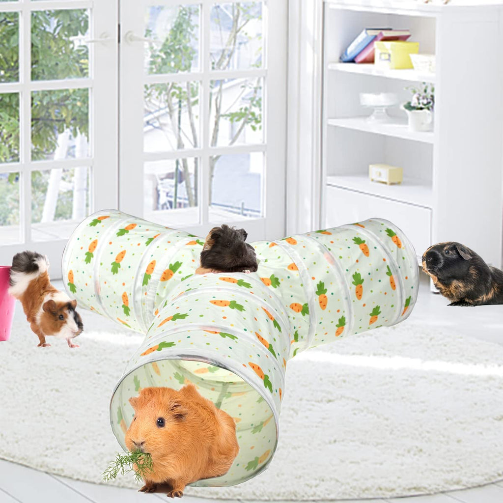 3 Way Collapsible Tunnel with Carrot Patterns Small Pet Hideout C688202