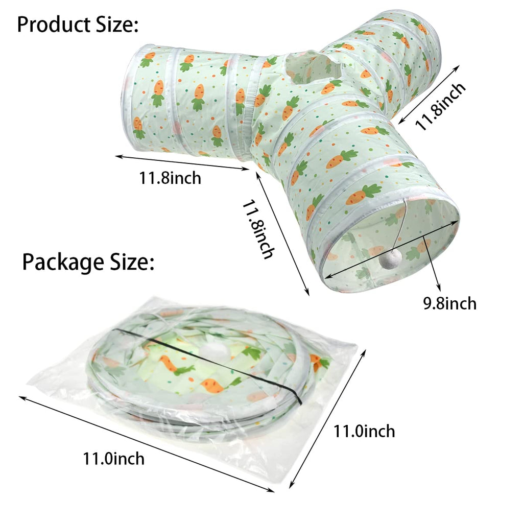 3 Way Collapsible Tunnel with Carrot Patterns Small Pet Hideout C688202