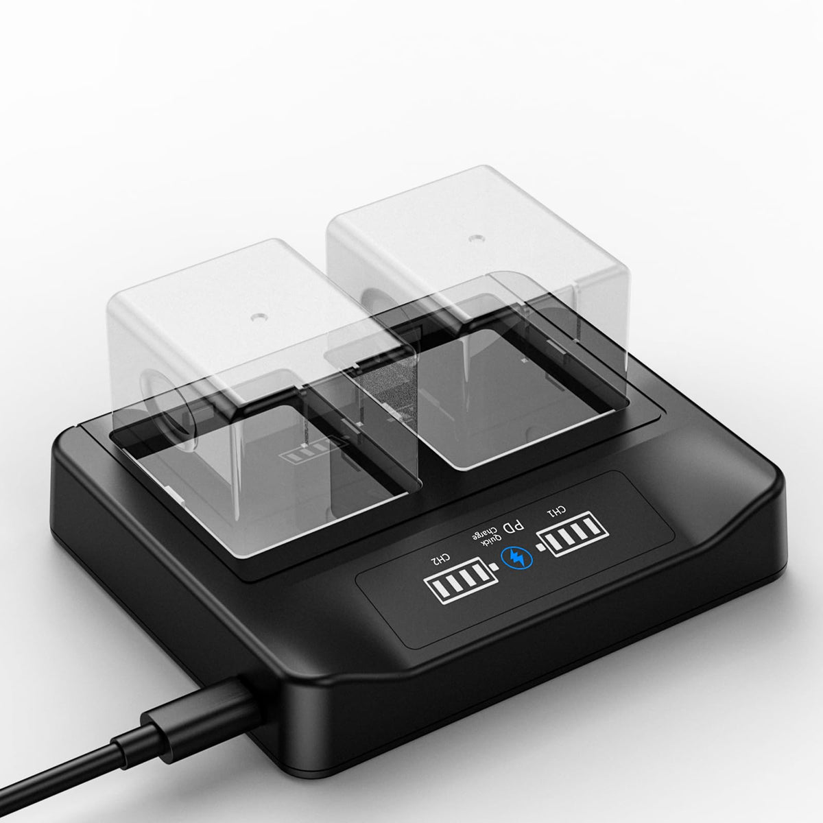 18W PD LCD USB Dual Battery Charger K9793