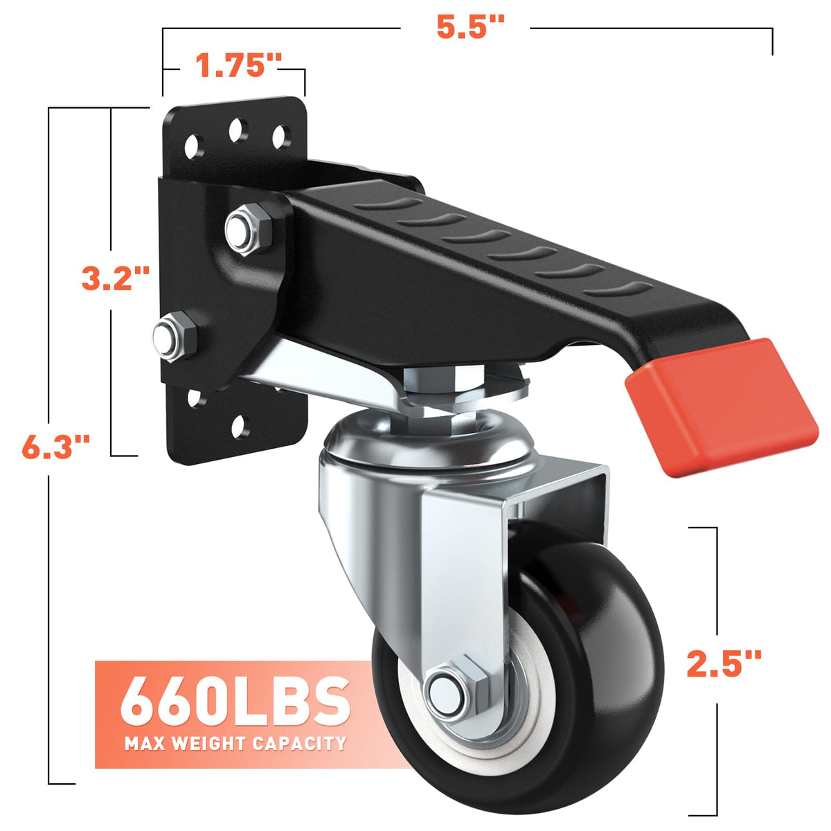 Workbench Casters kit 660 Lbs Retractable 4 Pack Y39517