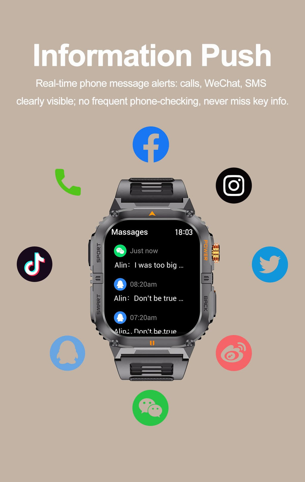 Military Smart Watch with Bluetooth Calling, Heart Rate Monitor, Sleep Tracking, Camouflage Green Q79497