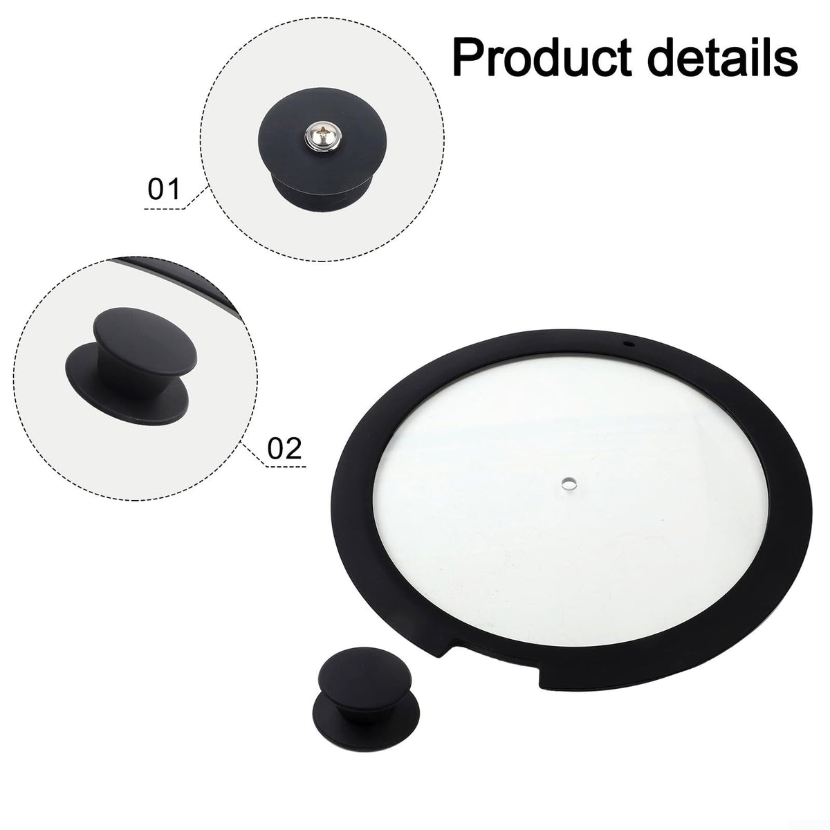 Silicone Pot Lid With Tempered Glass G656031