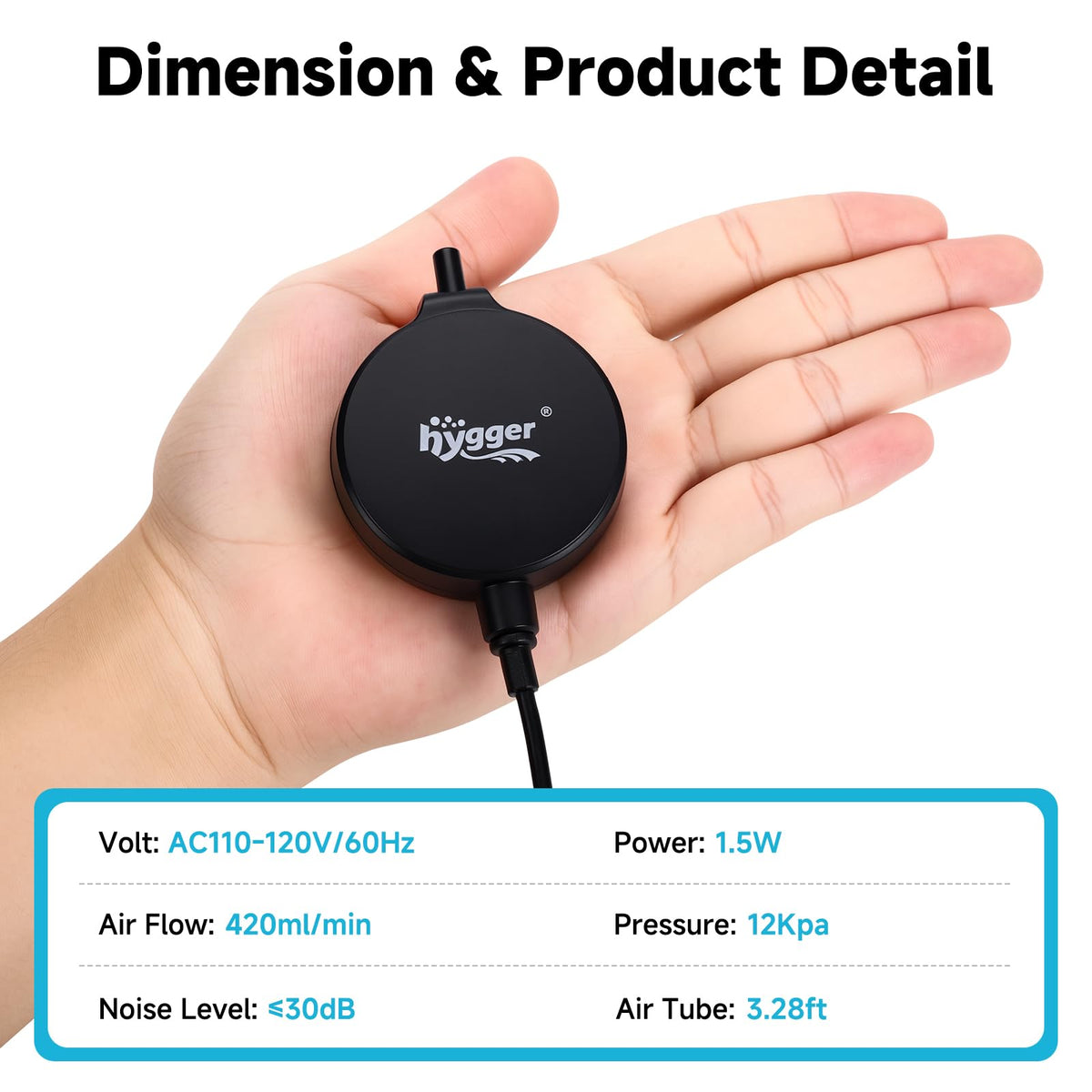 1.5 Watt Mini Aquarium Air Pump with Air Stone Tubing K70768