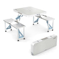 4Ft Folding Camping Picnic Table with Seats and Umbrella Hole C2654