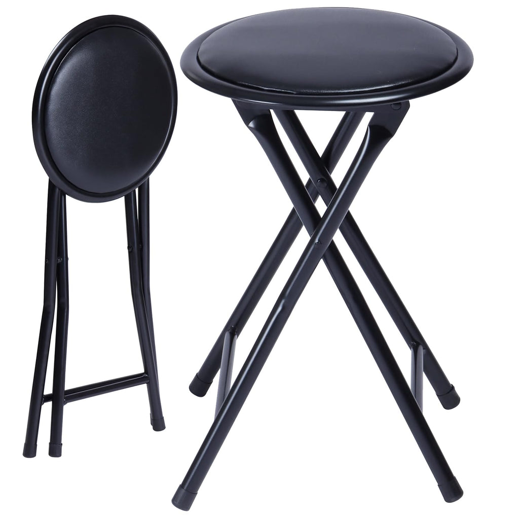 18" Black Folding Metal Stool W682