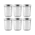 16 oz Wide Mouth Glass Mason Jars, 6 Pack with Airtight Lids W579927