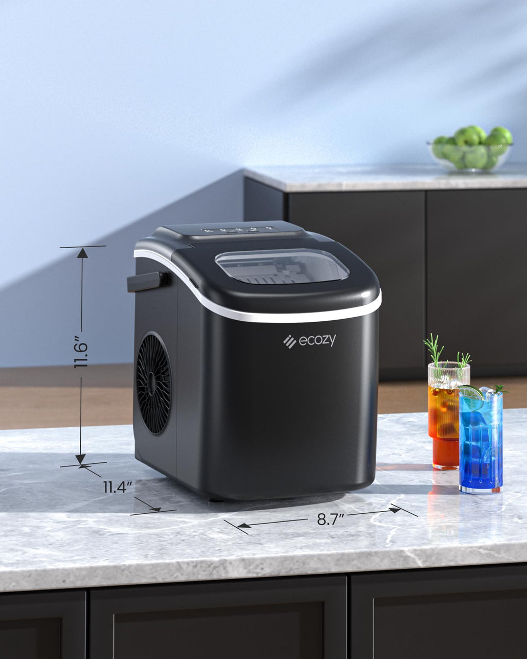 Countertop Ice Maker with Carry Handle, 26lbs/24Hrs Z6644