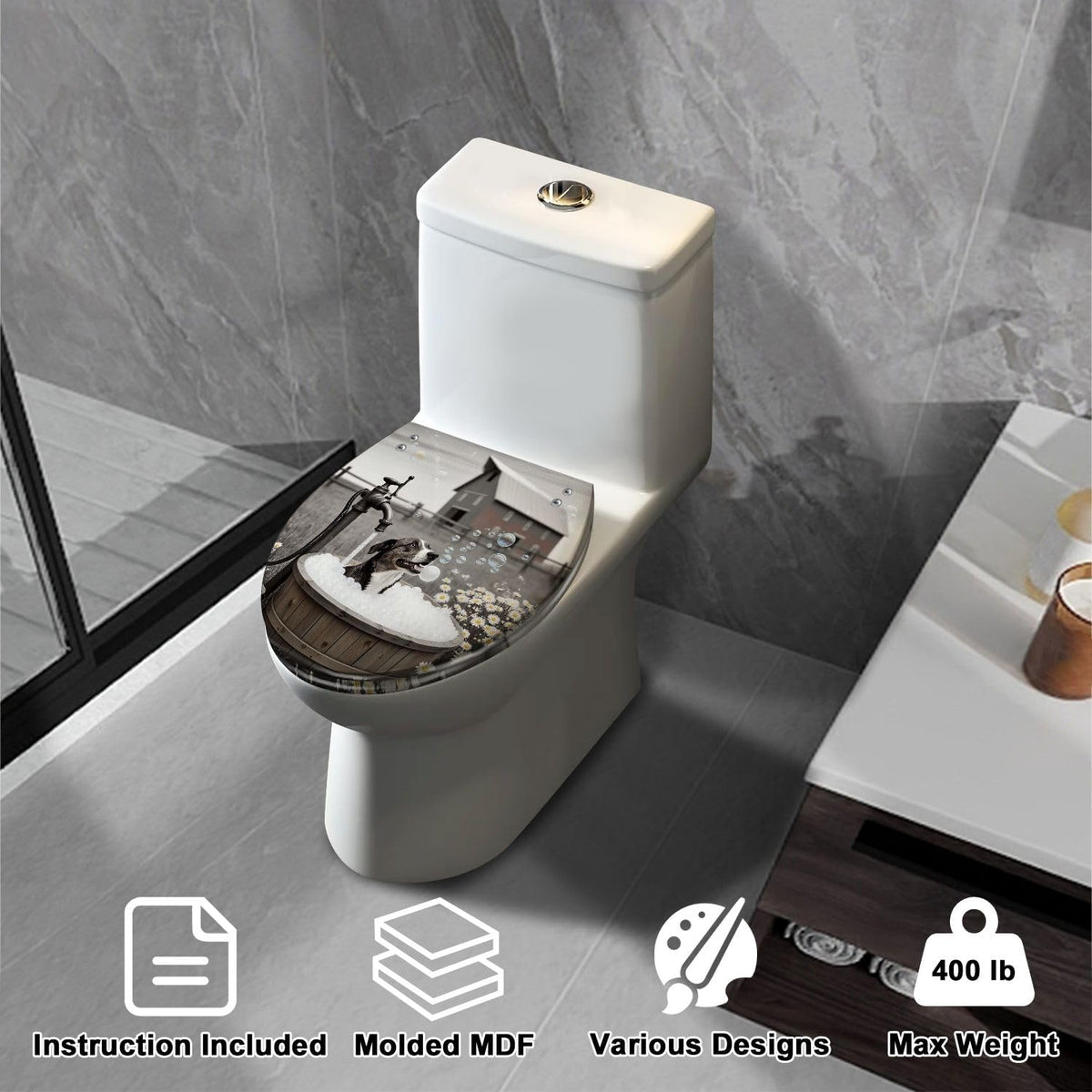 Elongated Slow Close Resin Toilet Seat U817477