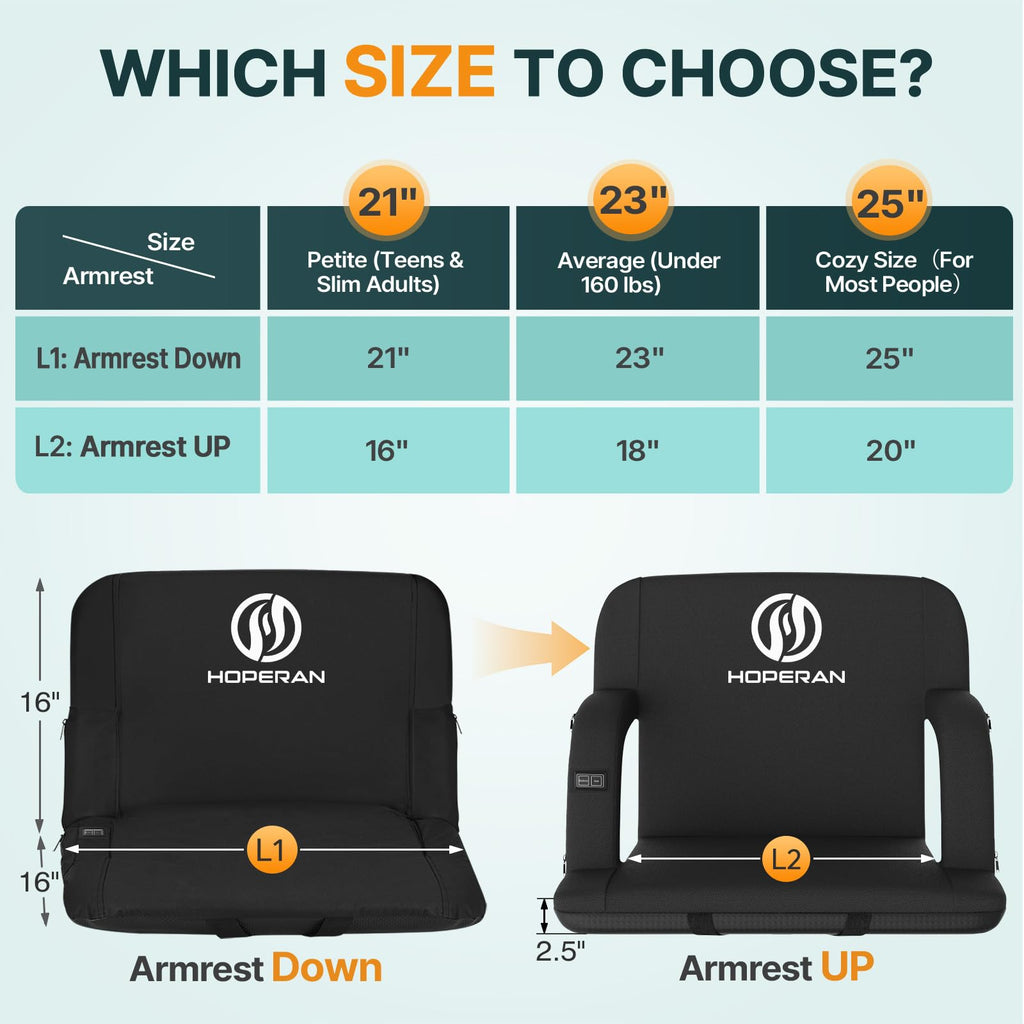 Heated Stadium Seats with Back Support X166864