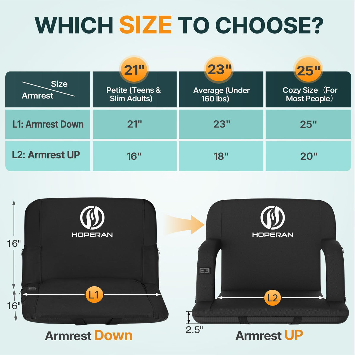 Heated Stadium Seats with Back Support X166864