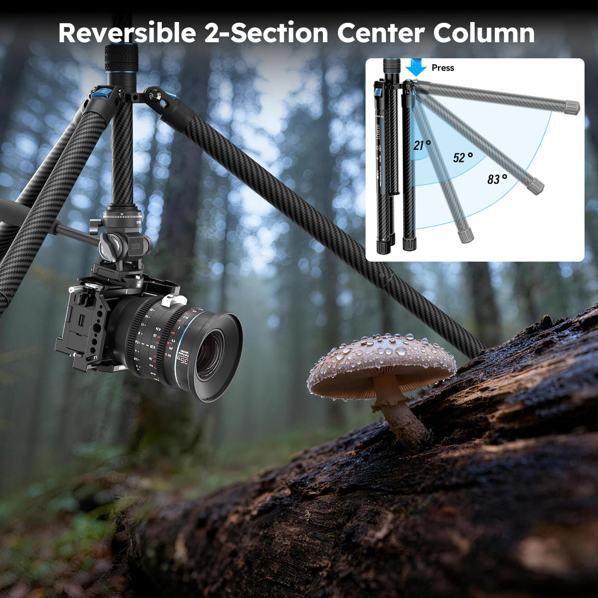 Carbon Fiber Camera Tripod with Fluid Head O847601
