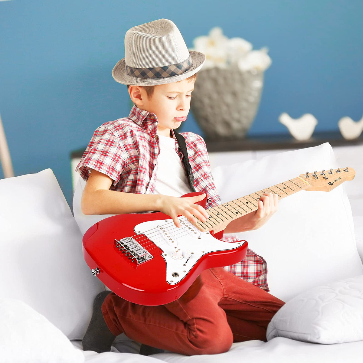 30 Inch Kids Electric Guitar Starter Kit with Amp Red U14923