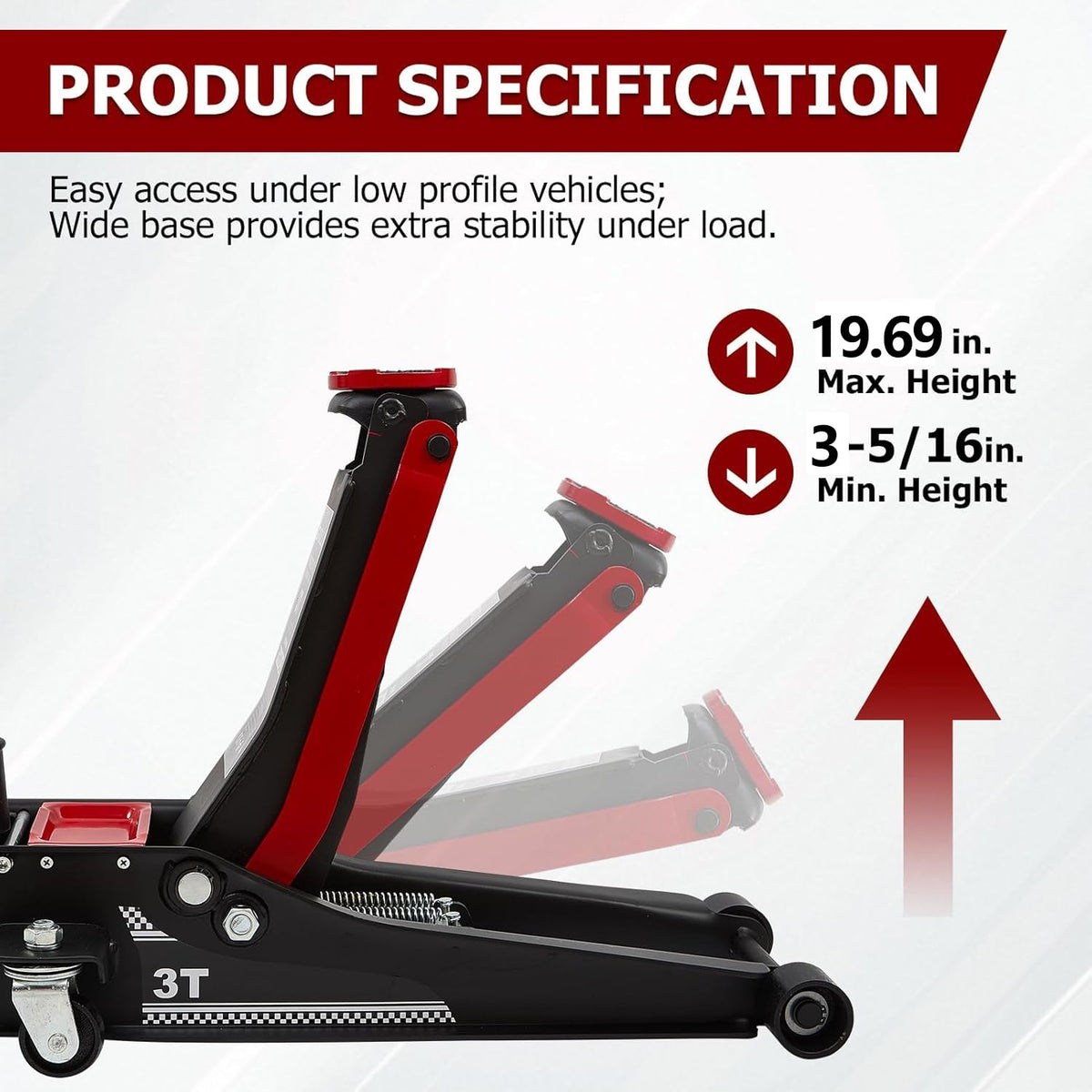 3 Ton Low Profile Steel Floor Jack T26567