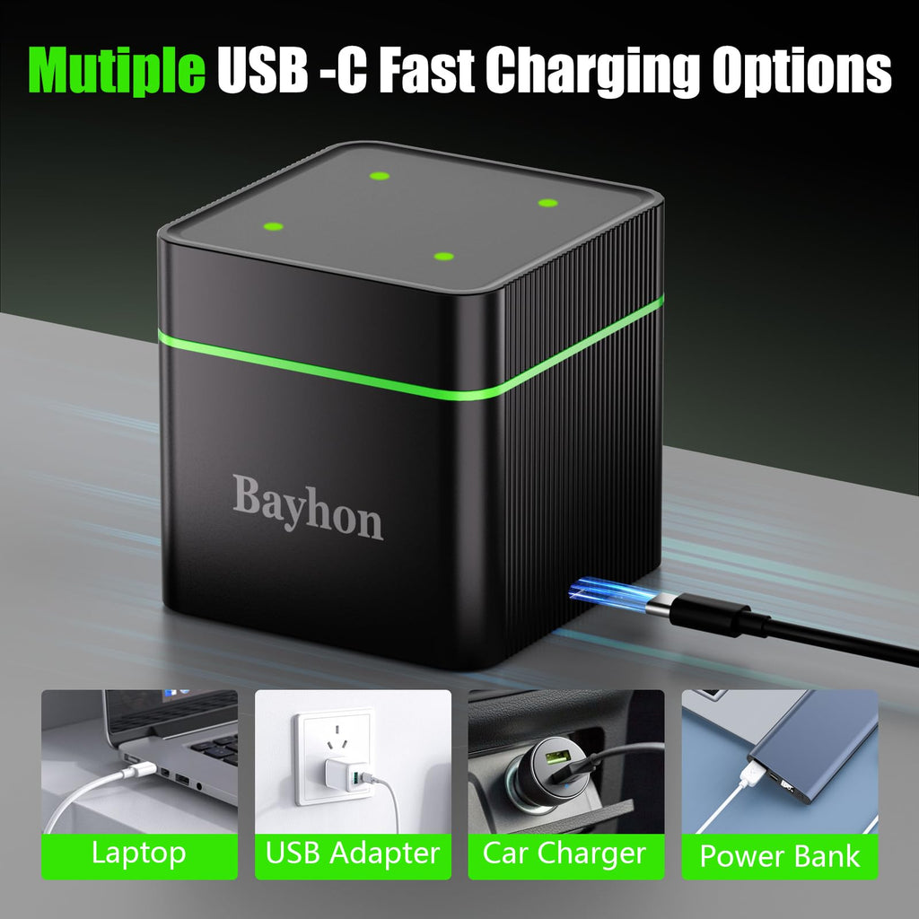 10000mAh D Rechargeable Batteries with 4-Slot Type-C Charger E9395
