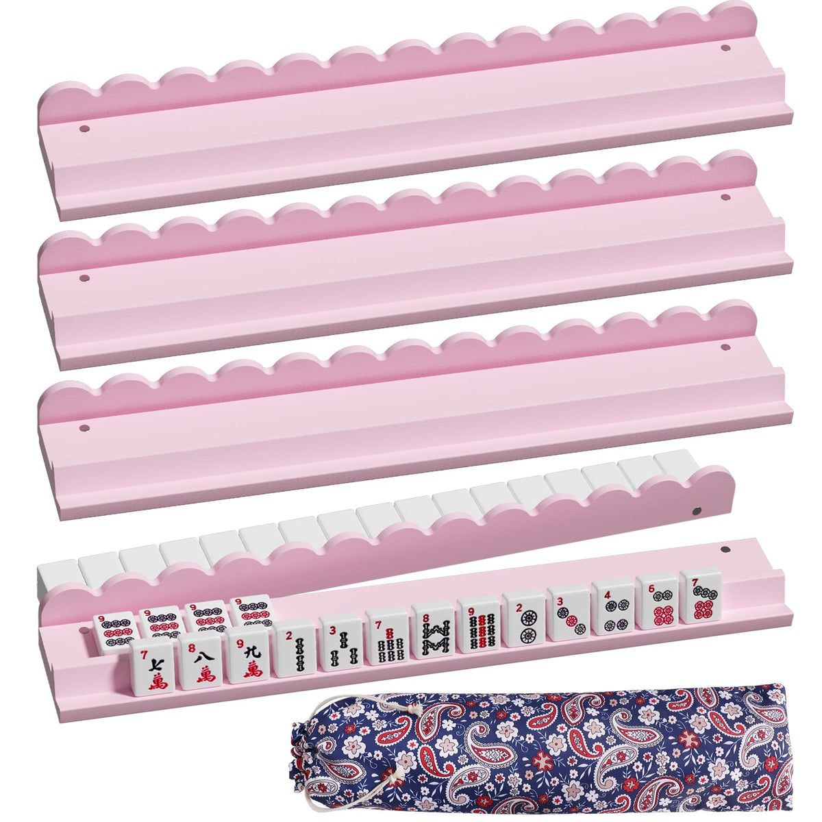 Wooden Mahjong Racks with Pushers W879769