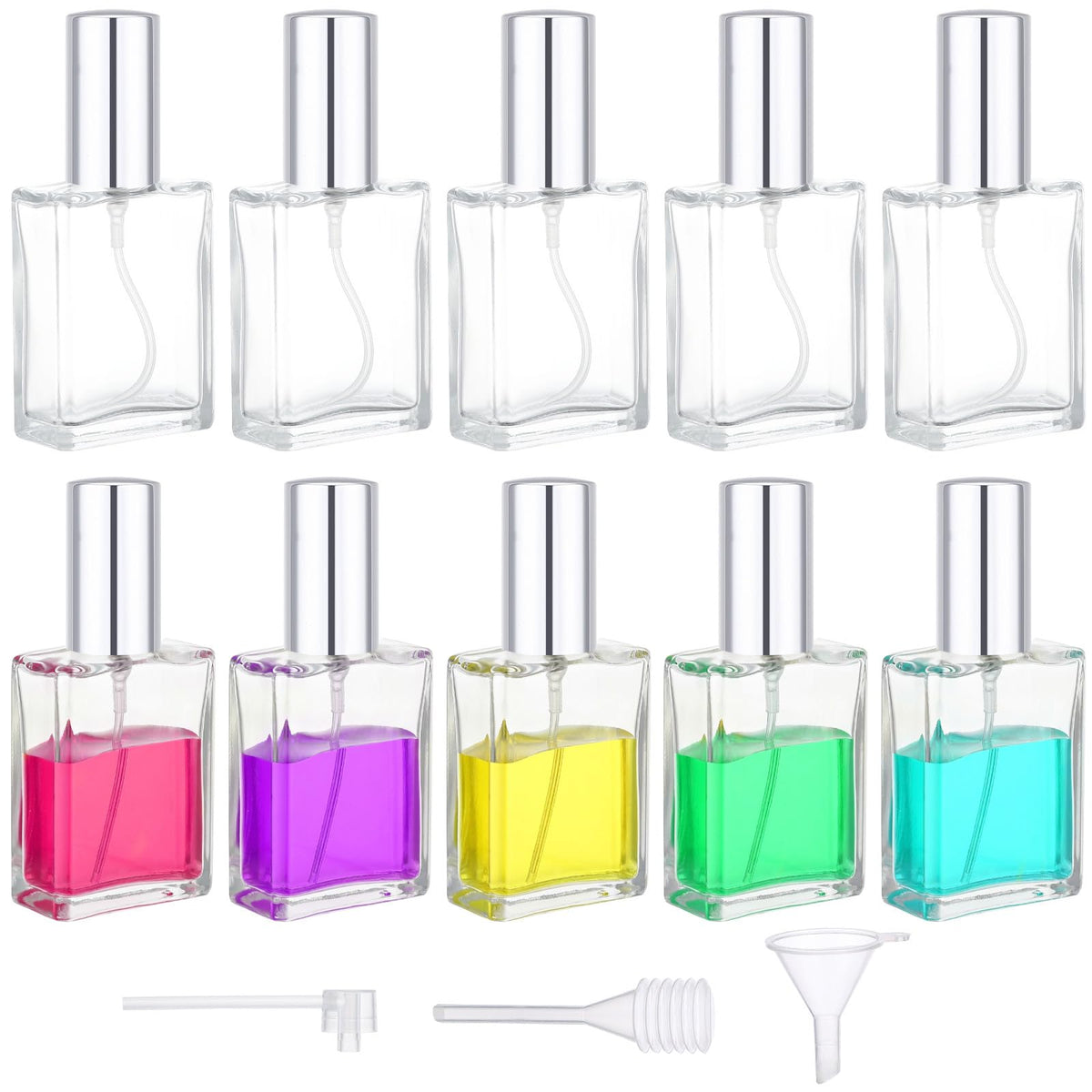 0.5oz 10pcs Glass Perfume Spray Bottle Refillable Q4887