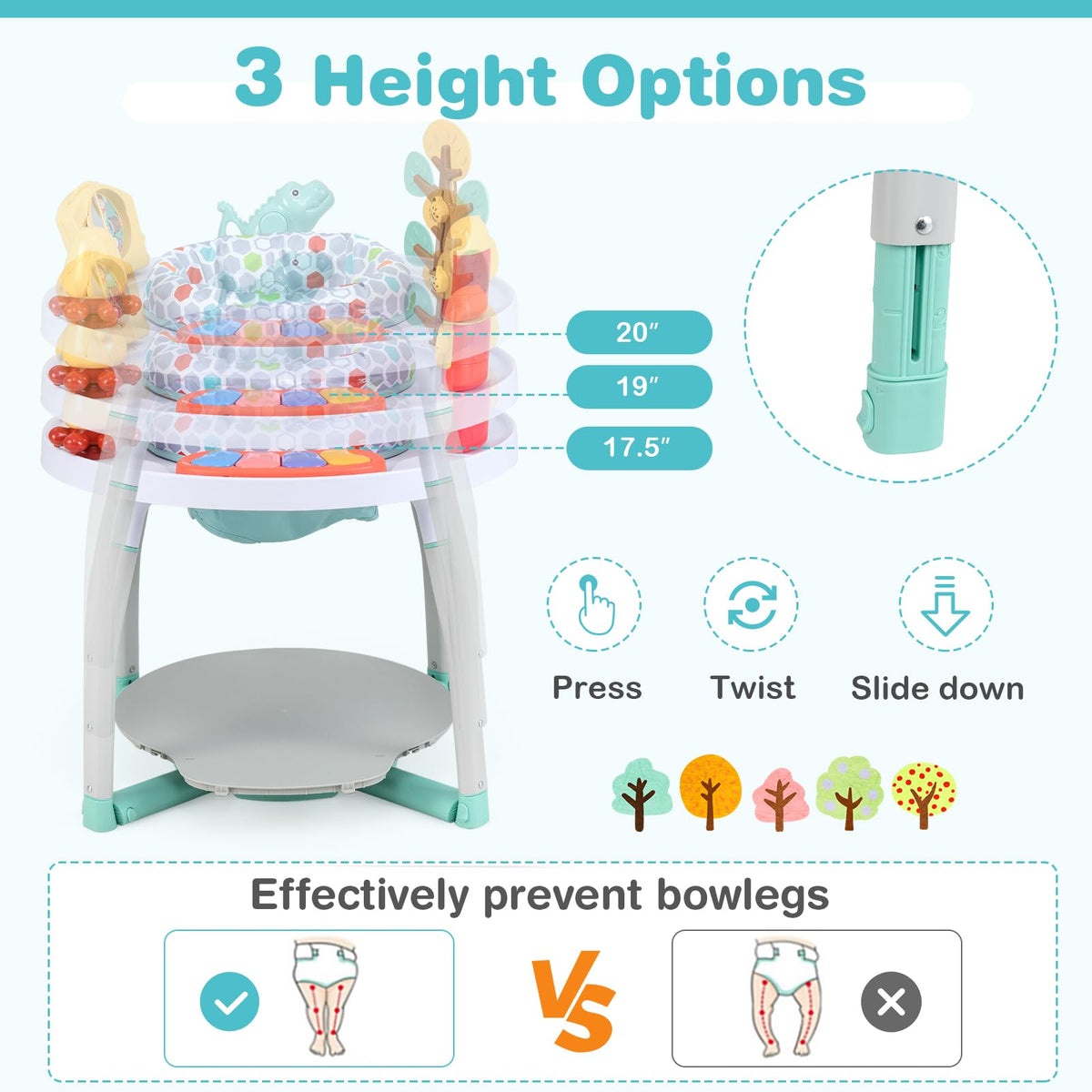 5 in 1 Baby Activity Center with Removable Toys White Z8248