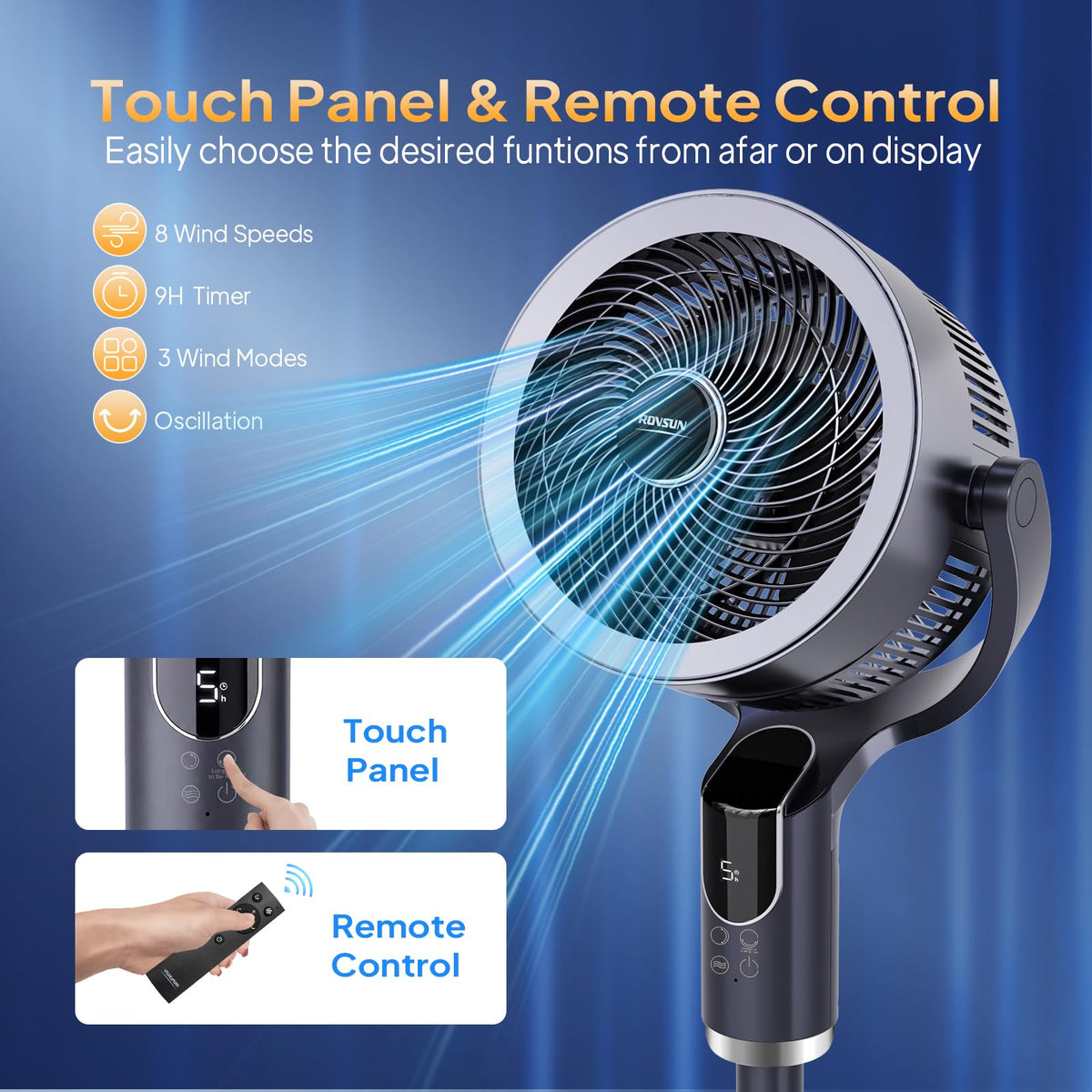 3-in-1 Pedestal Tabletop Fan with Remote Grey 2-Pack E4477