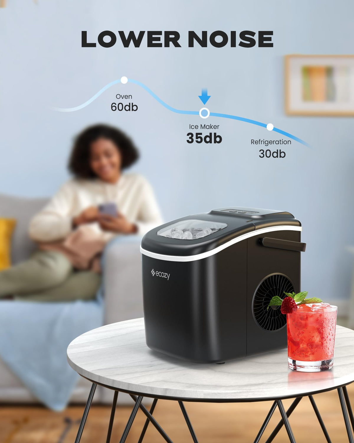 Countertop Ice Maker with Carry Handle, 26lbs/24Hrs Z6644