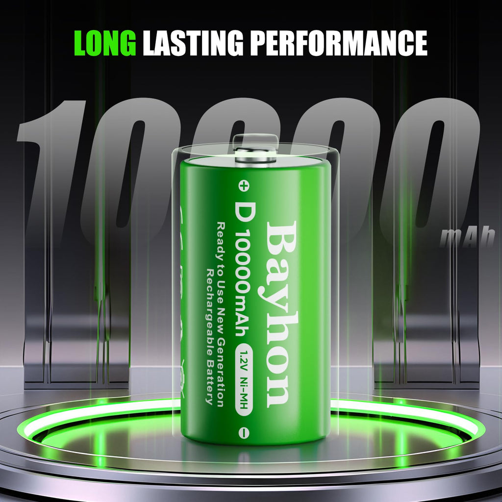 10000mAh D Rechargeable Batteries with 4-Slot Type-C Charger E9395