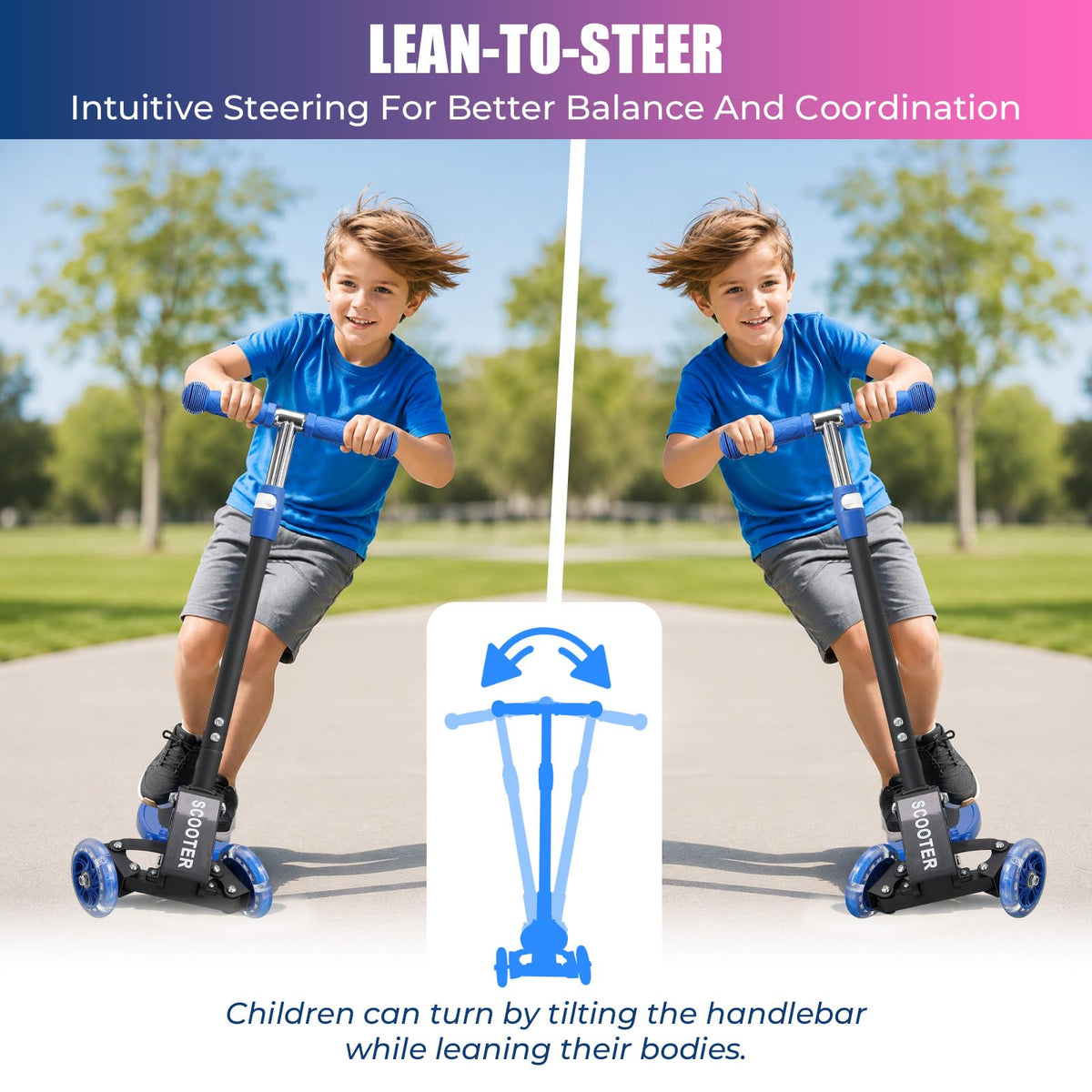 3 Wheel Kids Scooter with LED Light-Up I72680