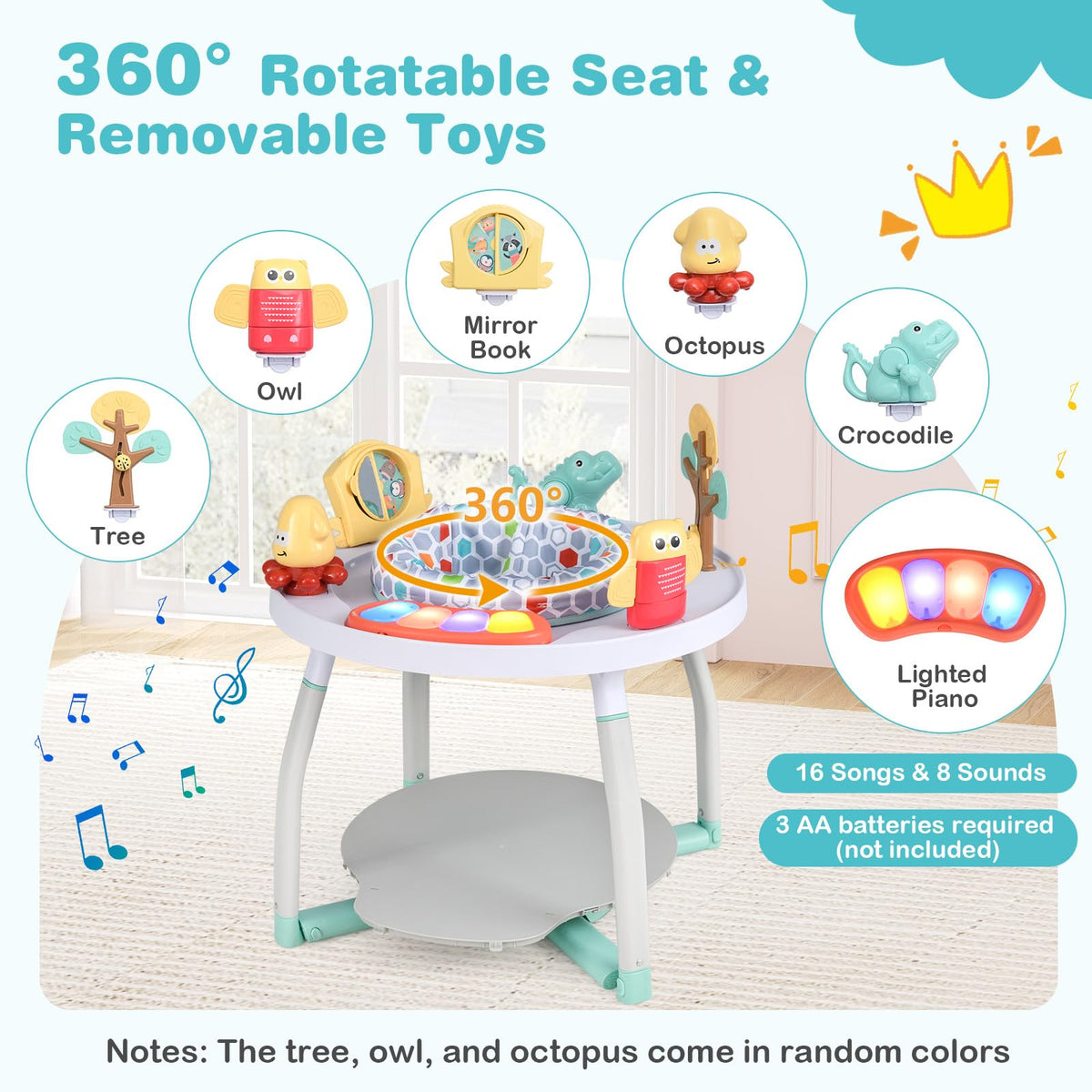5 in 1 Baby Activity Center with Removable Toys White Z8248