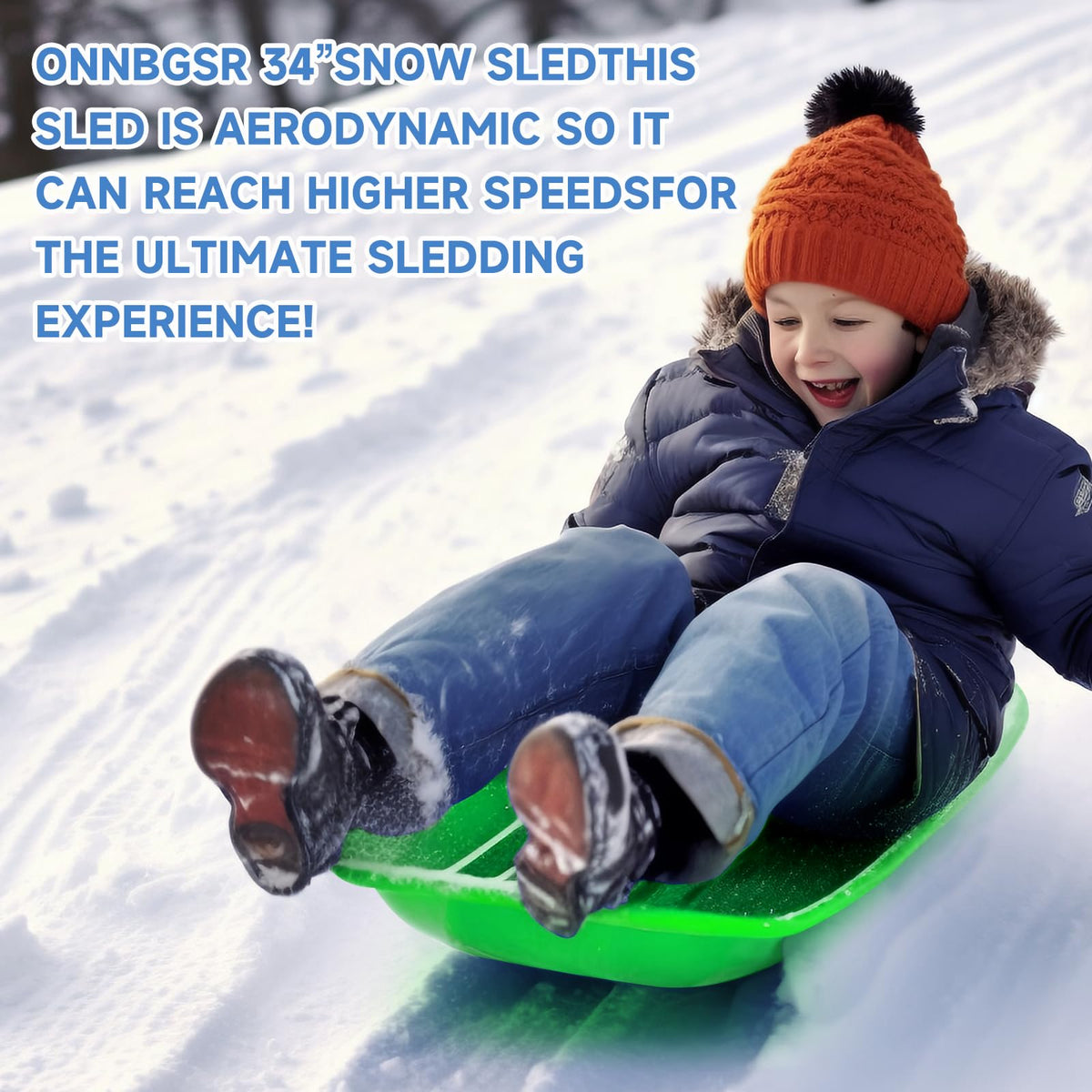 35 inch Plastic Snow Sled with Leash A665237
