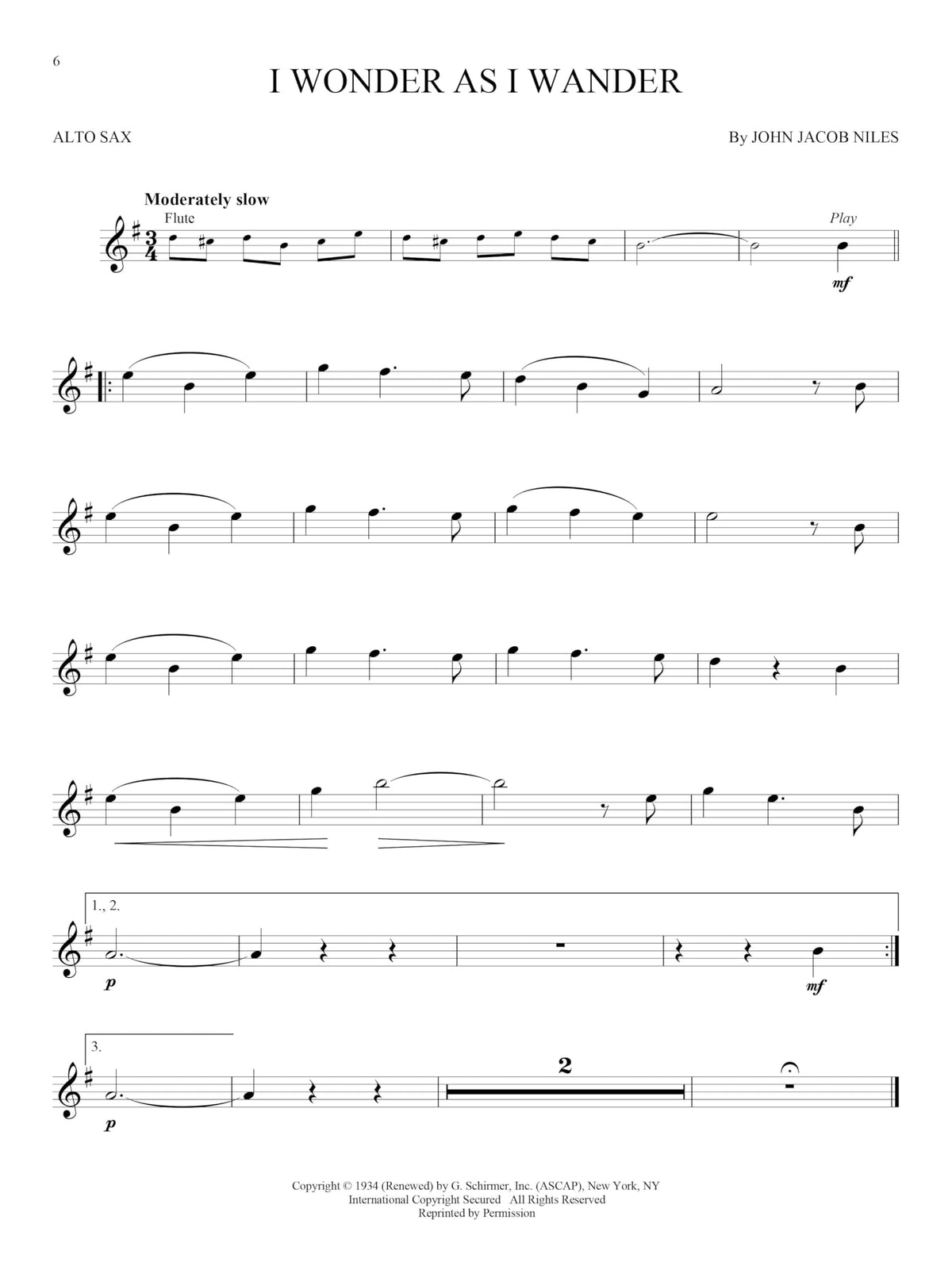 Alto Sax Sheet Music Songbook W68442