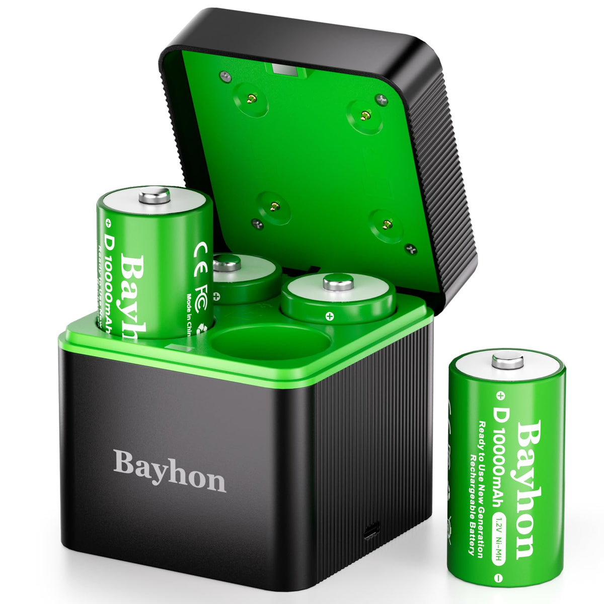 10000mAh D Rechargeable Batteries with 4-Slot Type-C Charger E9395
