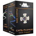 Cat6 Plenum Cable 1000Ft Bare Copper 23AWG Blue S390325