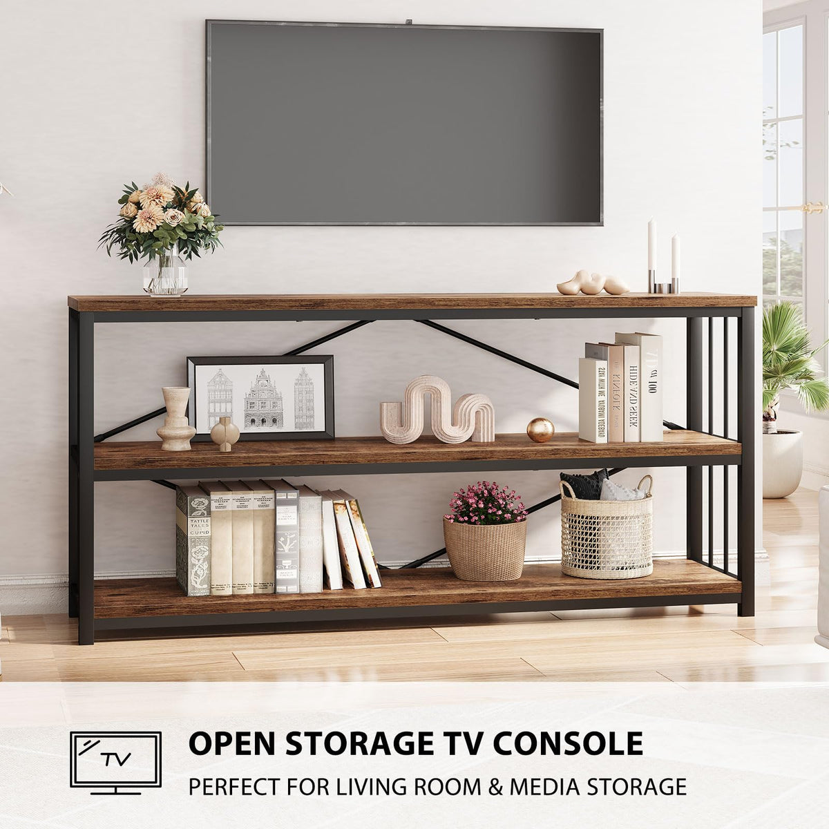 70 Inch Rustic Brown Console Table Z567867