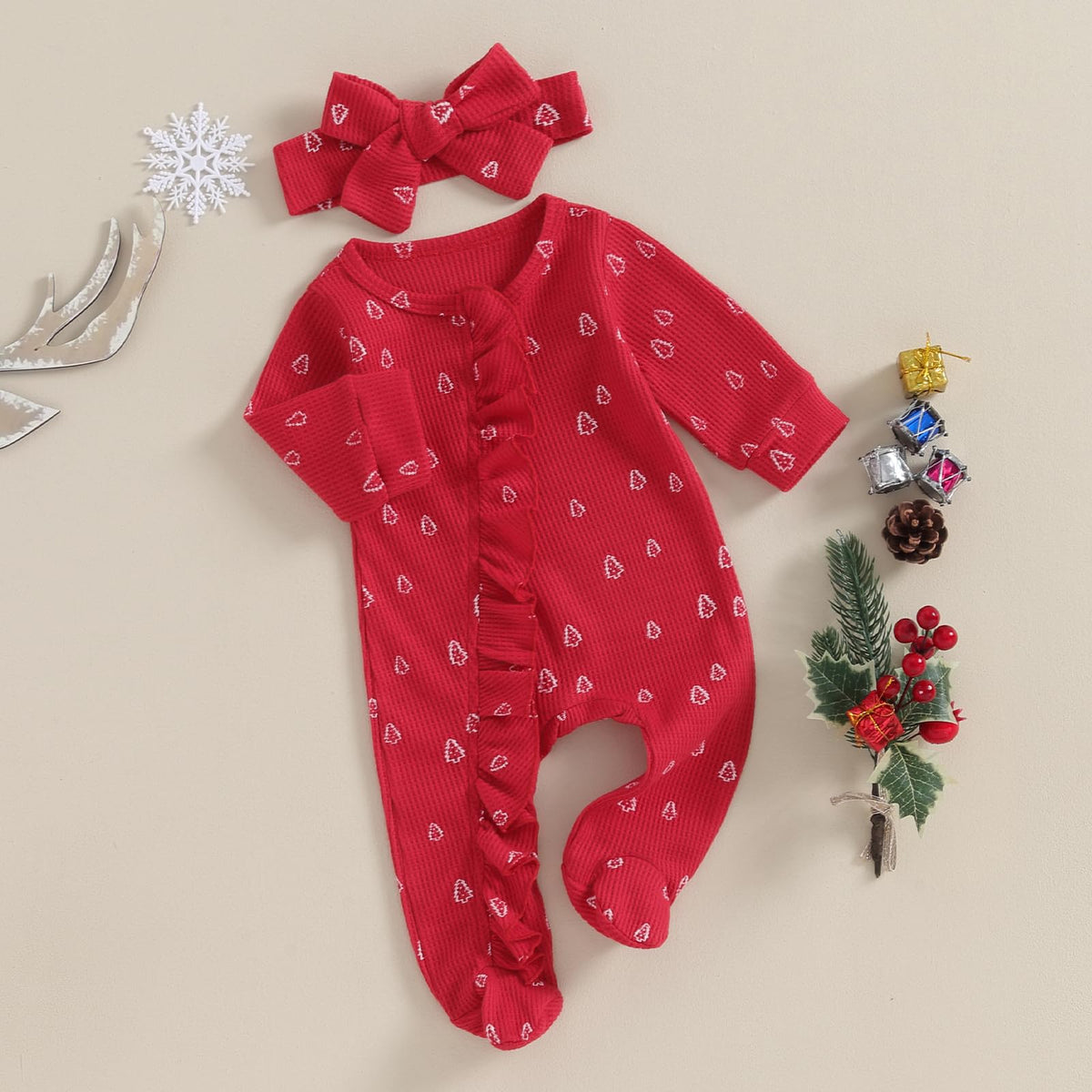 Baby 3 6 Months Girl Ribbed Long Sleeve Romper One Piece W75807