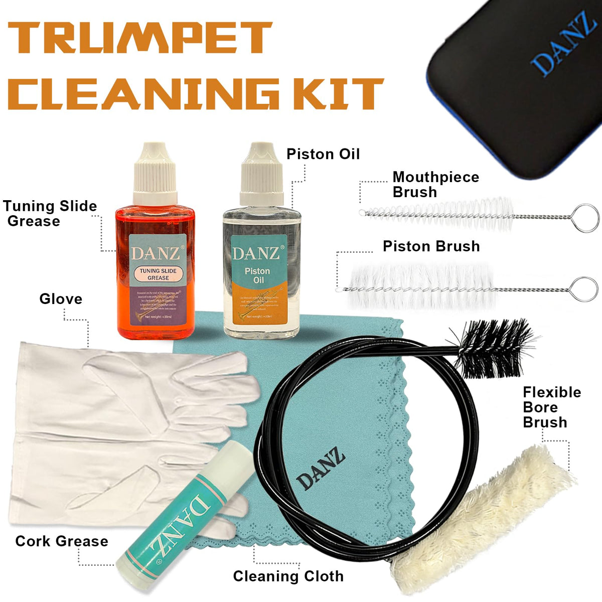 Trumpet Cleaning Kit with Storage Box M2569