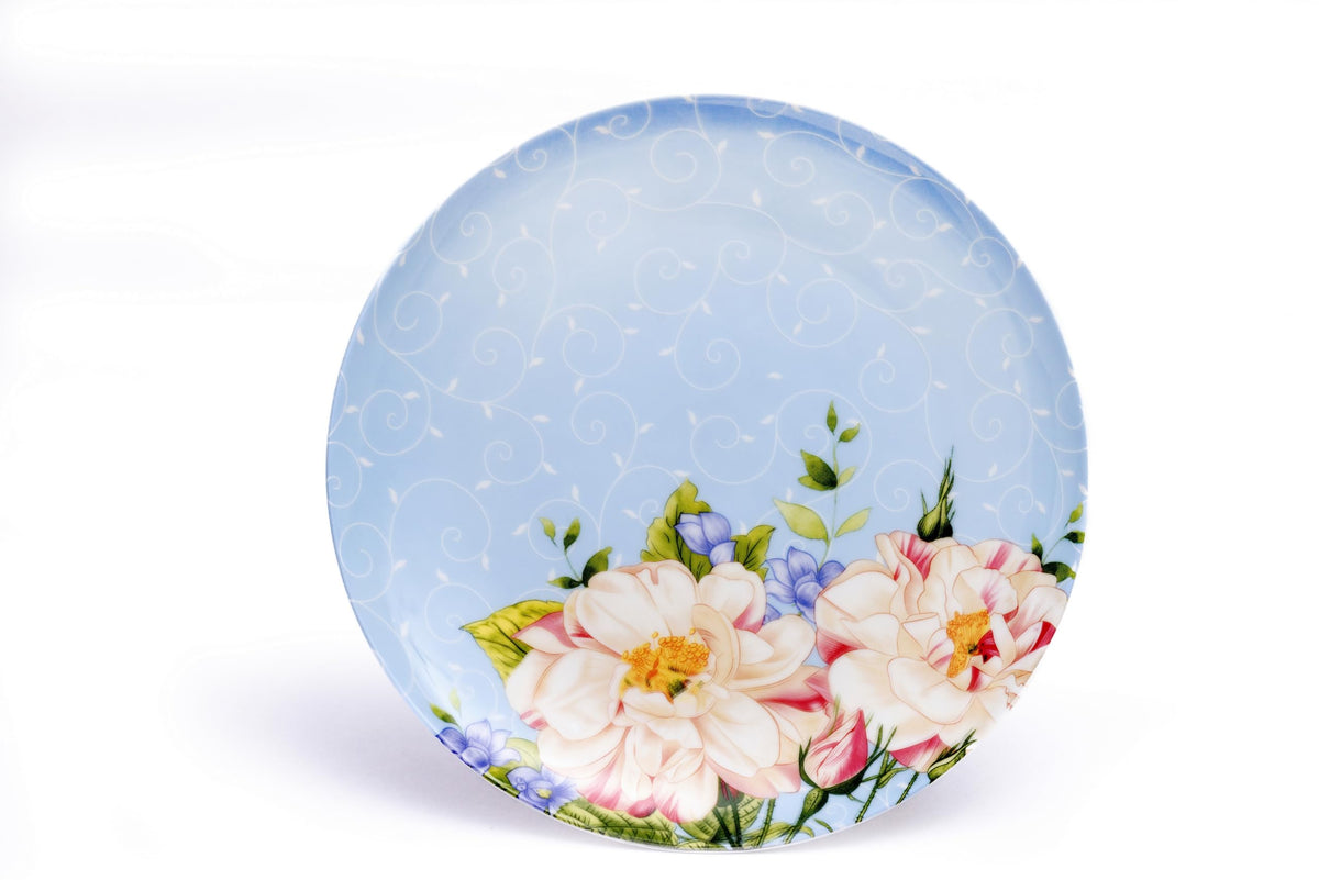 Blue Ceramic Porcelain 12 Pc Plates and Mugs Set T6669
