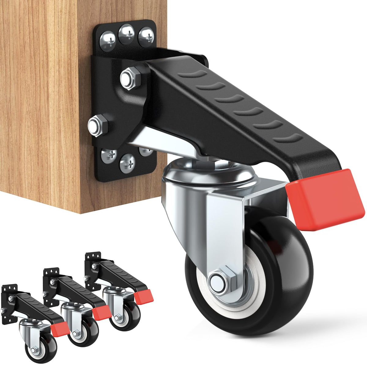 Workbench Casters kit 660 Lbs Retractable 4 Pack Y39517